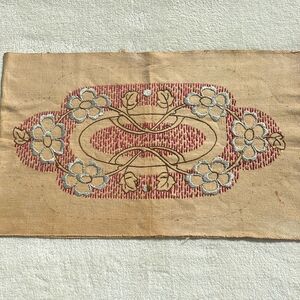 Vintage‎ Antique Embroidered Textile Royal Society Pillow Top Floral